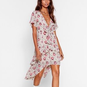 Nastygal floral midi dress